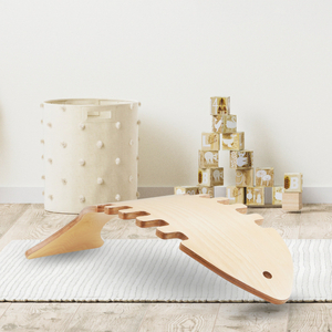 Placa de echilibru din lemn în formă de pește - balansoar de echilibru