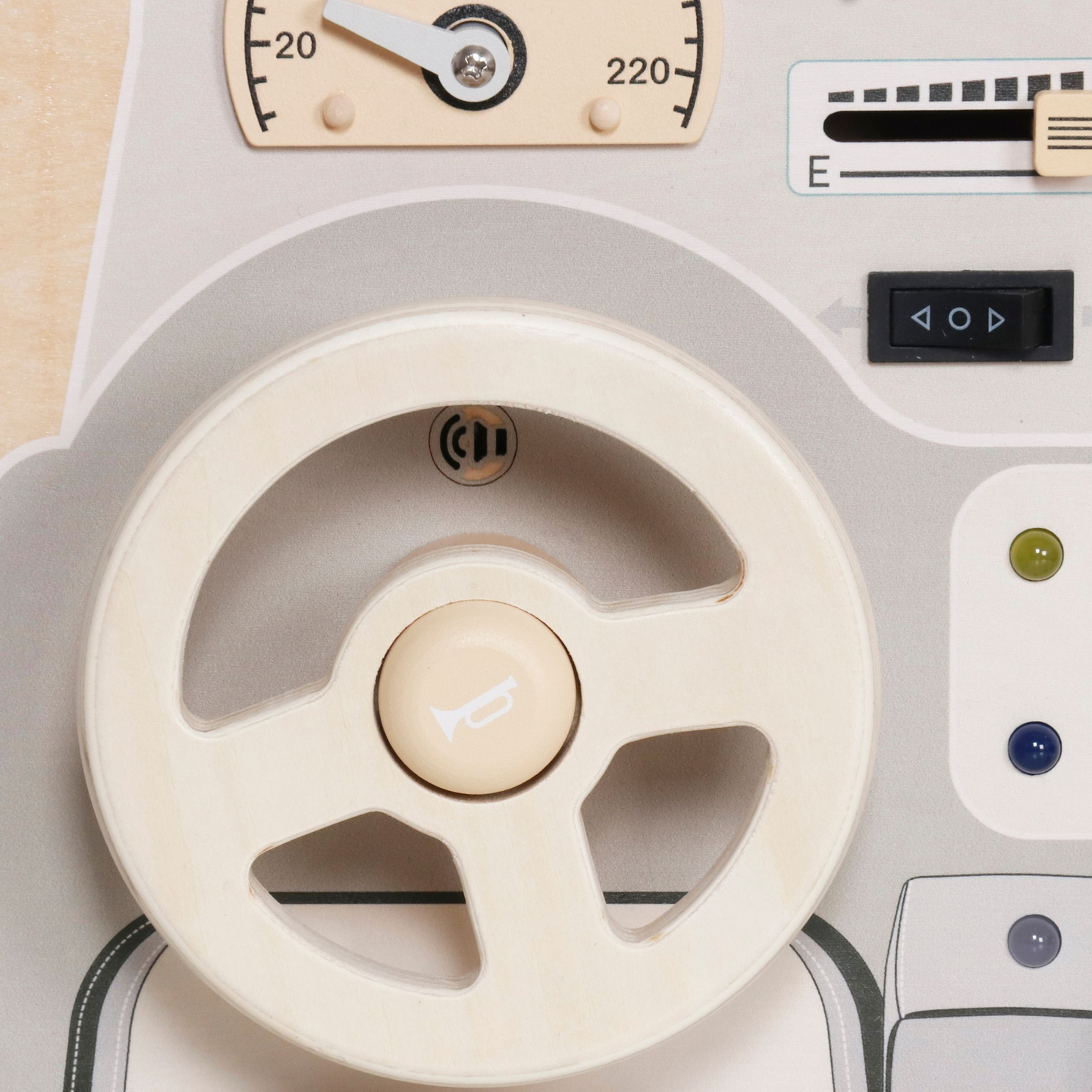 Tablă de joc Montessori din lemn pentru copii mici - bordul mașinii