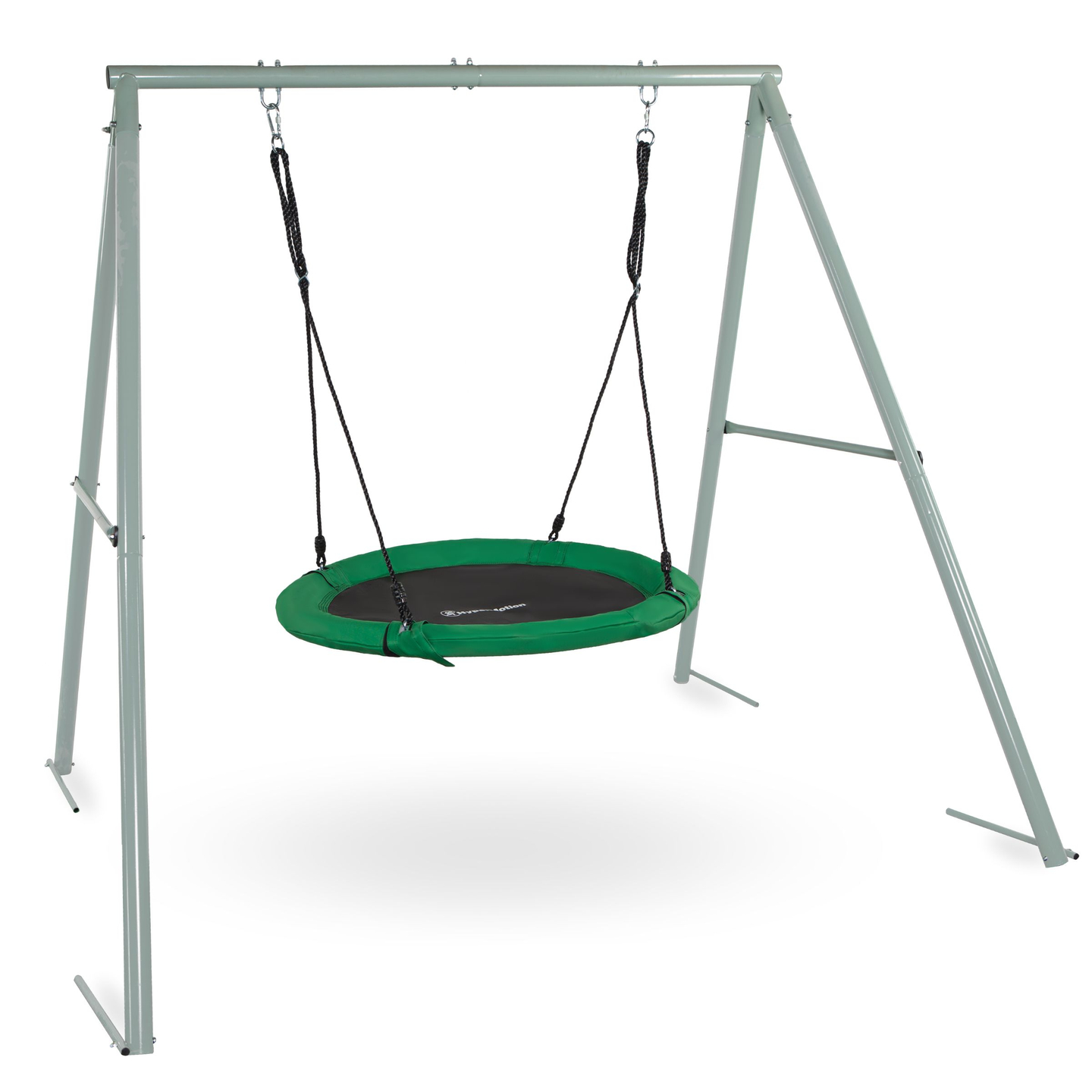 Leagăn de grădină de tip cuib de barză cu cadru și frânghii