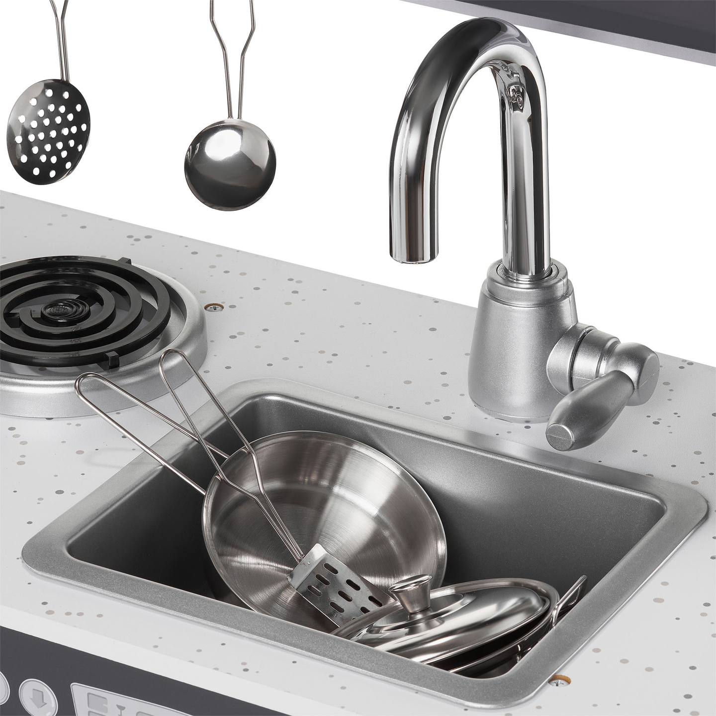 Bucătărie XXL din lemn cu iluminare LED, șorț și accesorii