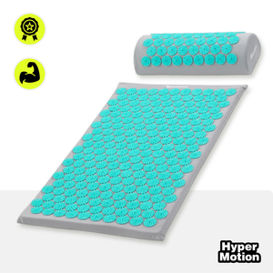 Saltea de presopunctură cu pernă și husă - 72 cm HyperMotion gri-mentă