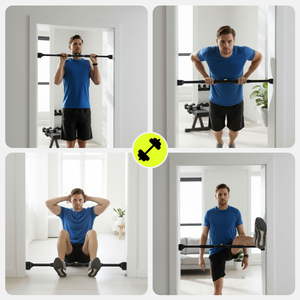 Bară de tracțiuni reglabilă HyperMotion 74-100 cm, 200 kg, Negru