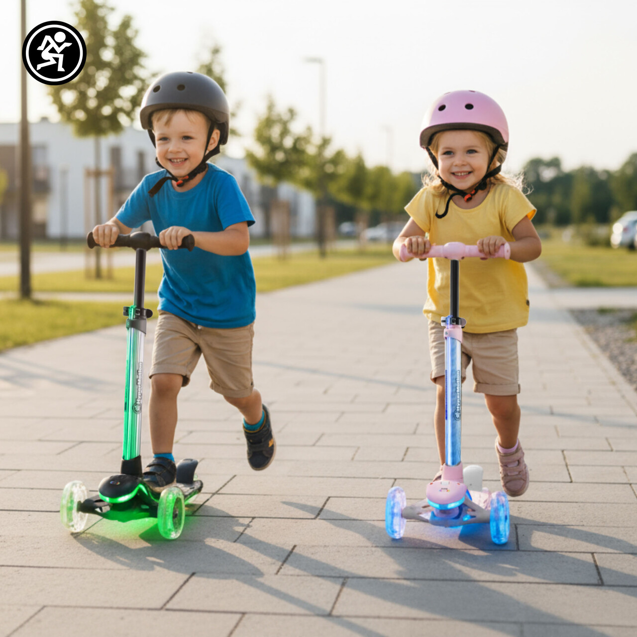 Trotinetă de echilibru HyperMotion BECKY - iluminare LED RGB, neagră