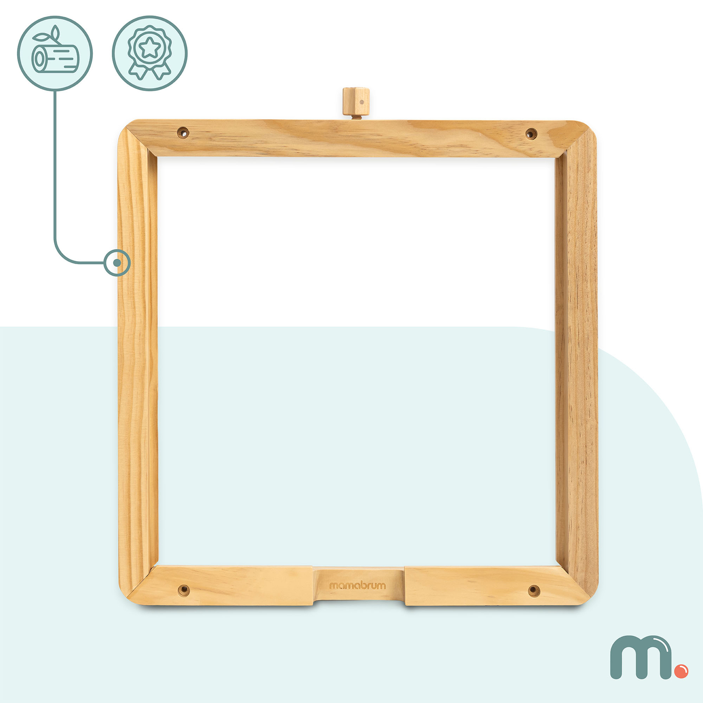 Ramă de perete din lemn - pentru montarea tablelor educaționale Mamabrum