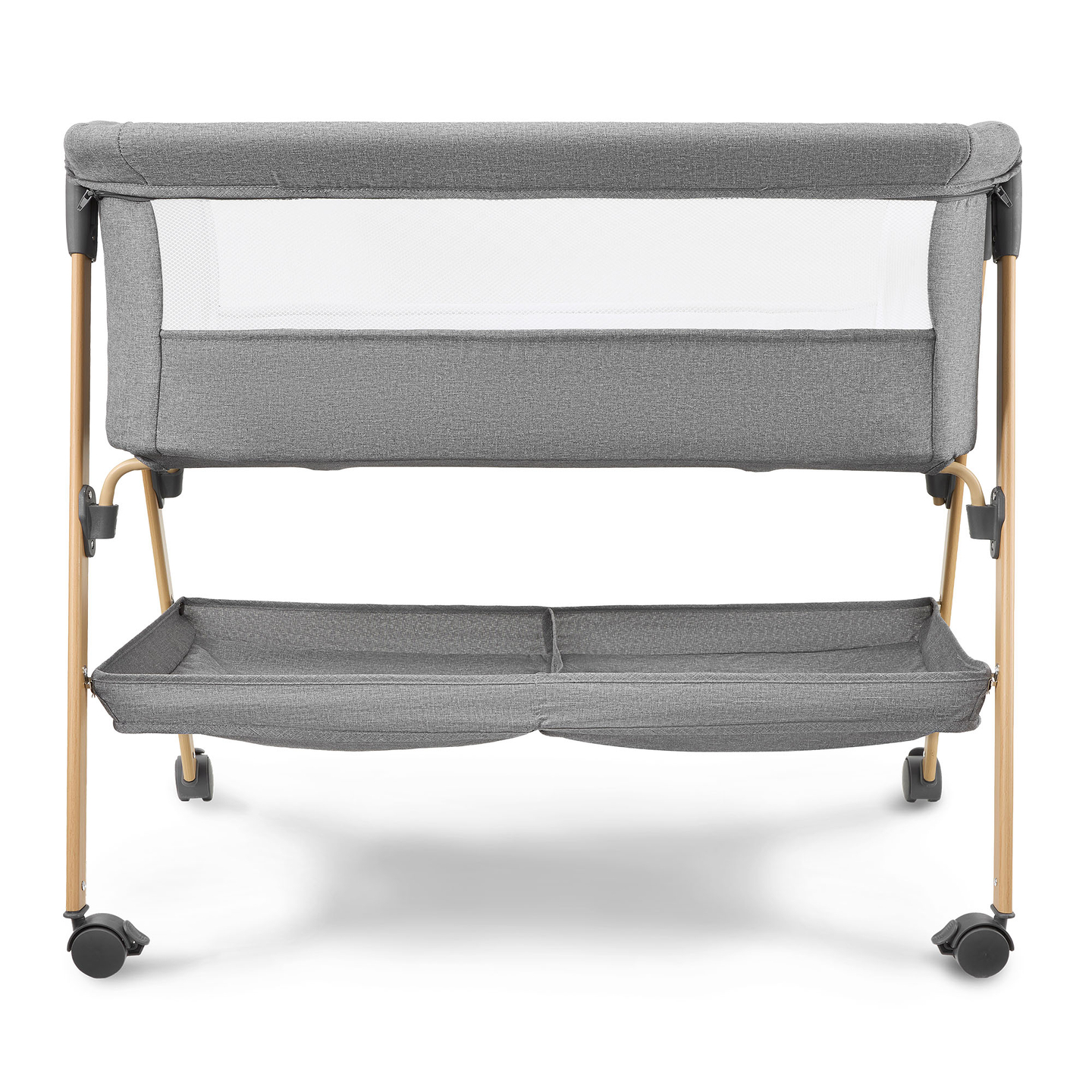 Pătuț pentru bebeluși, independent, pătuț de călătorie, leagăn cu saltea - gri