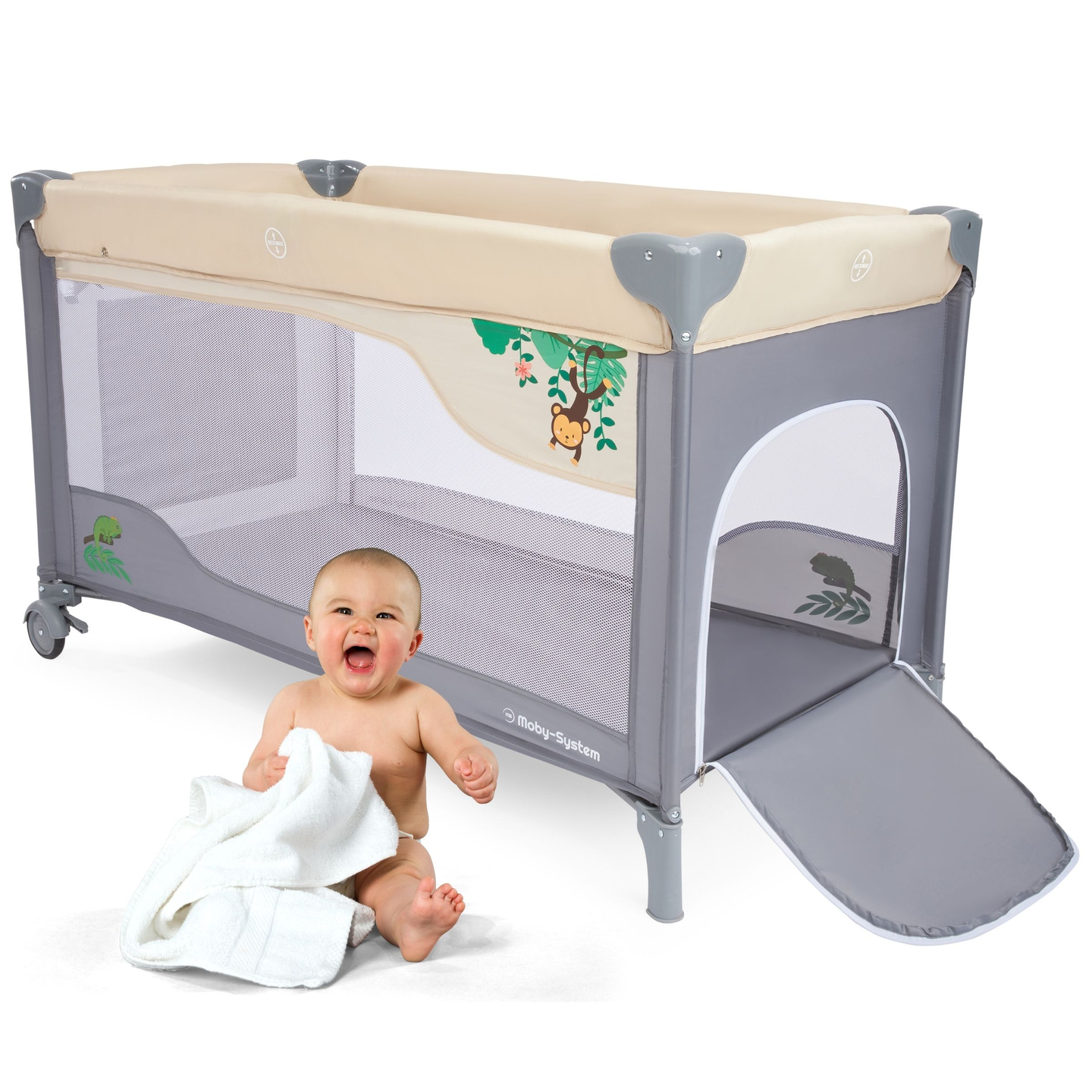 Patut de voiaj 0 - 36 m cu masuta de infasat + Sistem Moby-Sistem HUXLEY