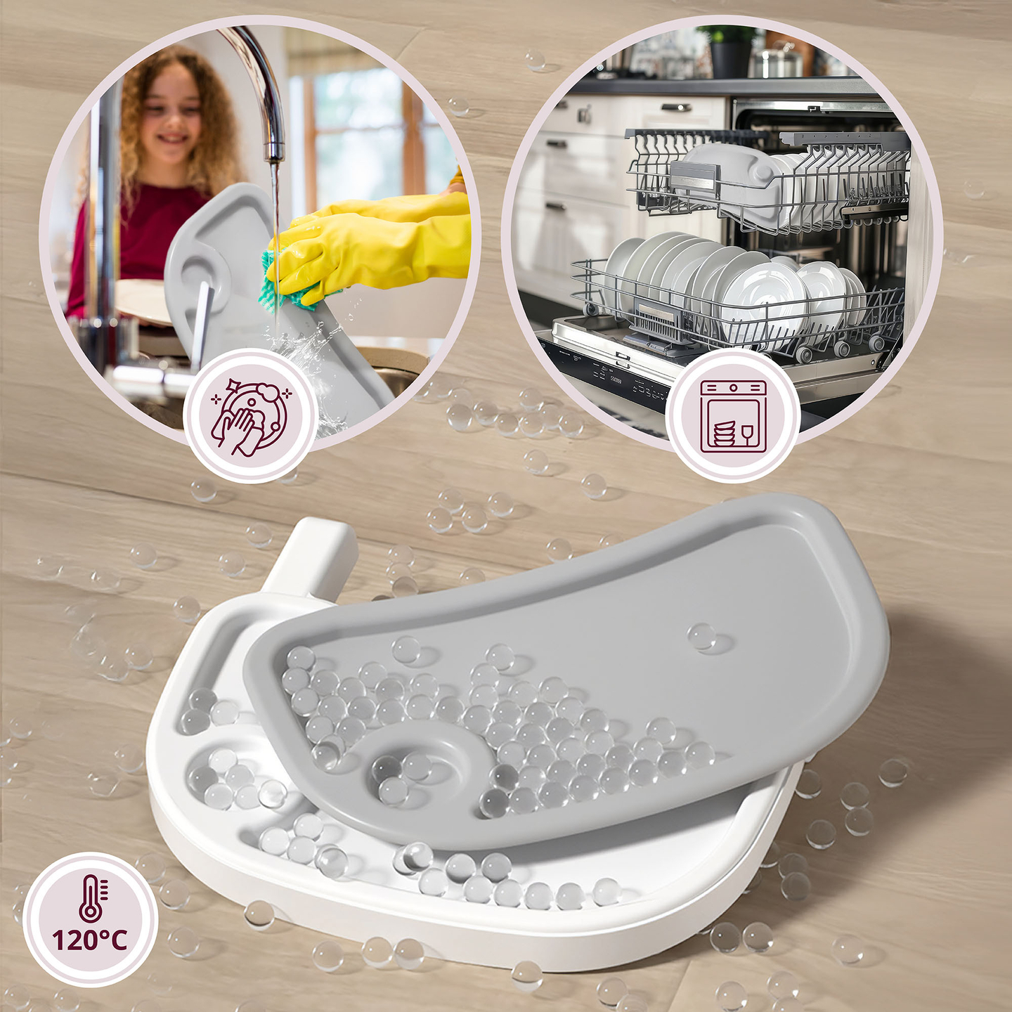 Moby-System Magnolia scaun înalt reglabil 2 în 1 - gri