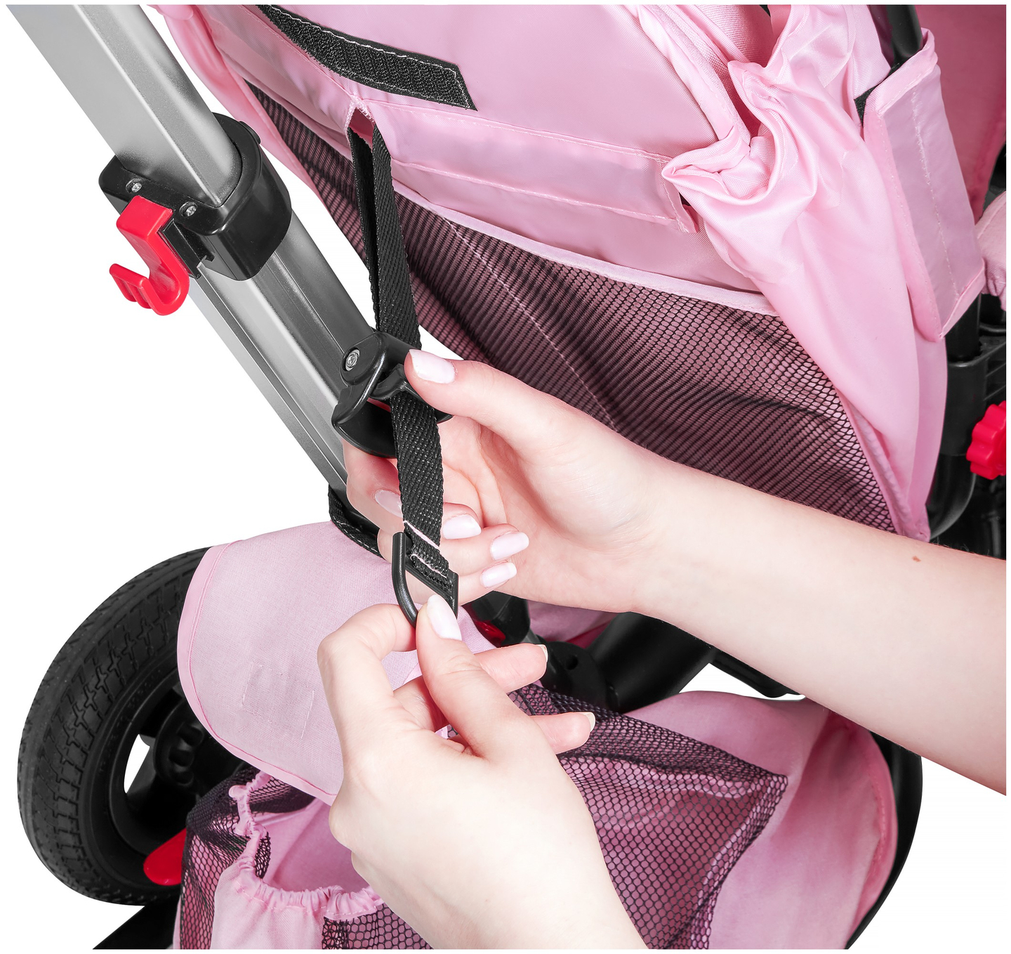 Tobi Velar tricicleta + folie de ploaie - roz