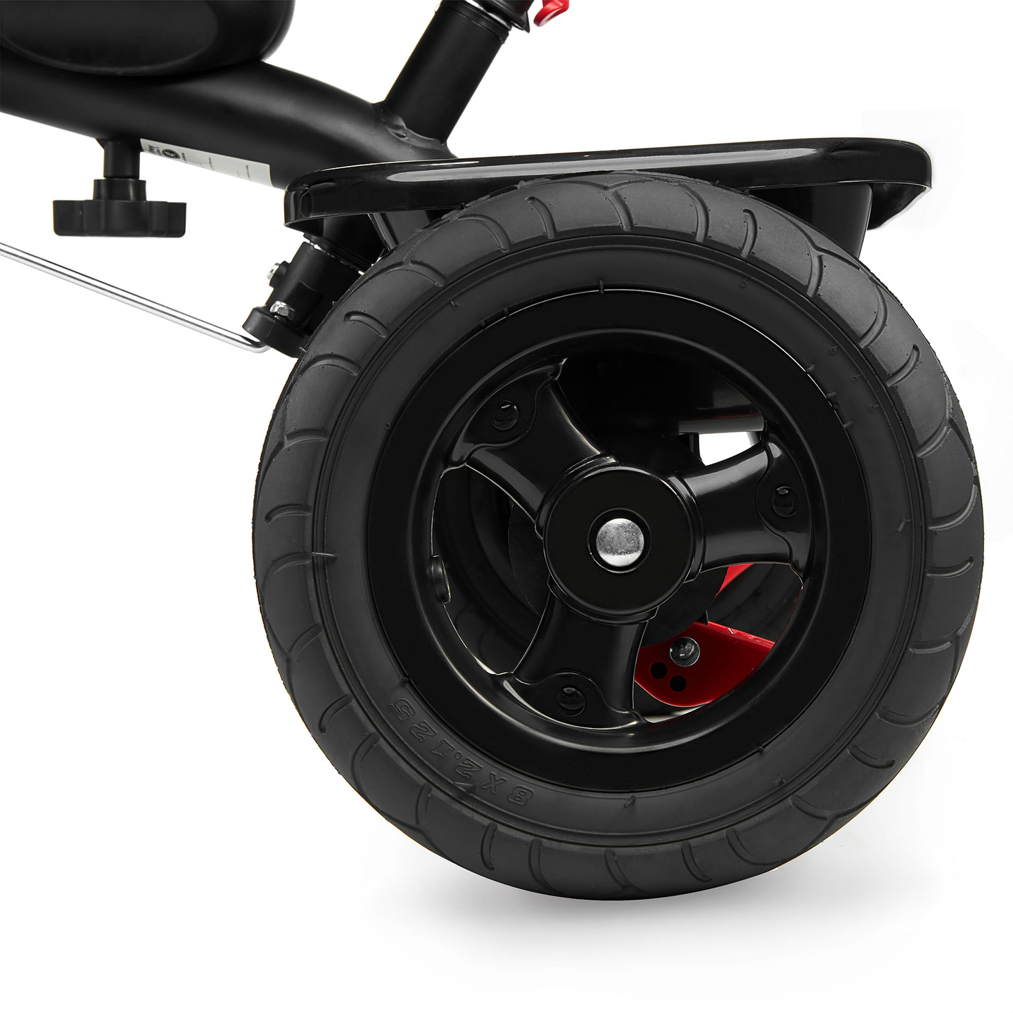 Tricicletă pentru copii 1-4 ani - TOBI FREY - culoare gri - roți pivotante - roți cu pompă + împingător