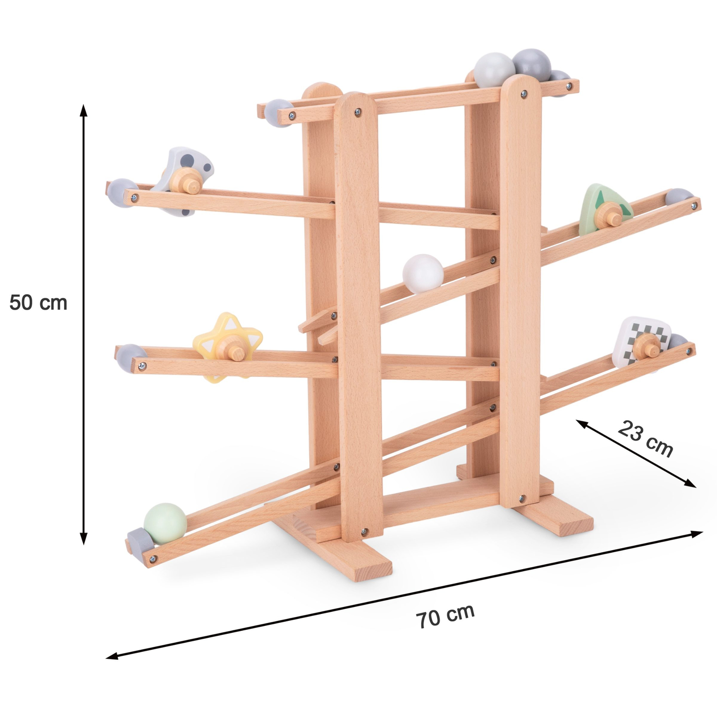 Cul-de-sac mare din lemn - tobogan cu elemente de învârtire