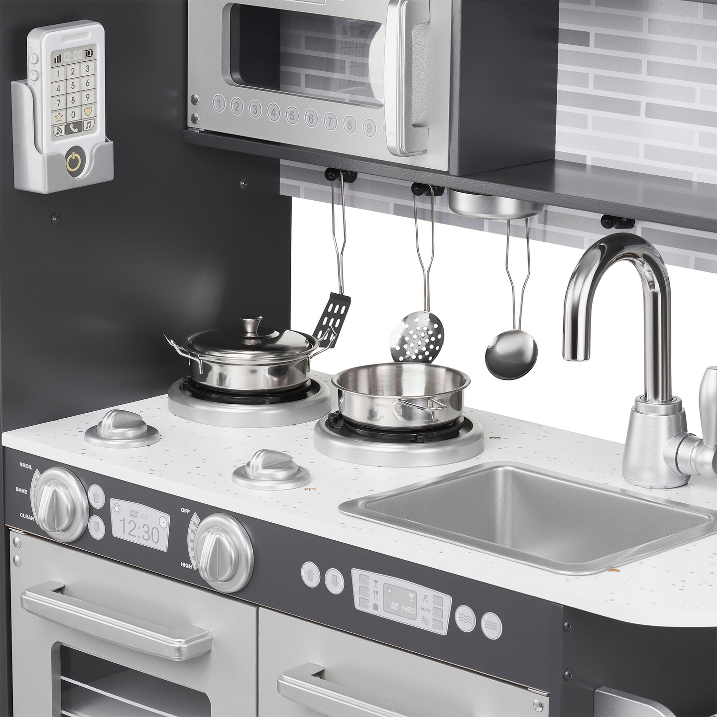 Bucătărie XXL din lemn cu iluminare LED, șorț și accesorii