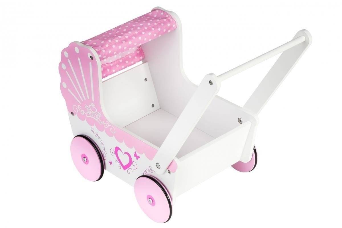 Cărucior de păpuși din lemn