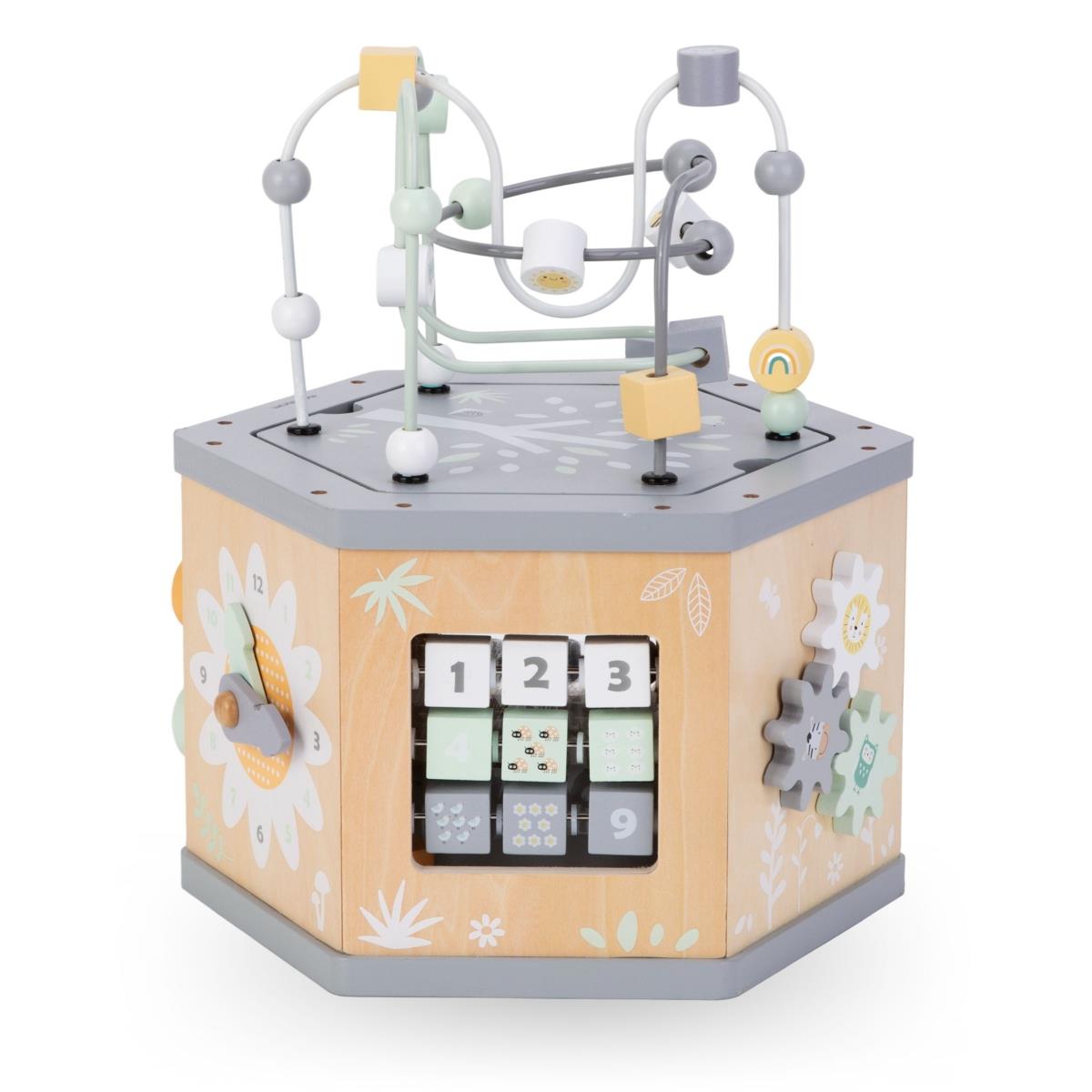 Cub educativ interactiv din lemn 7 in 1 - bucla motorie