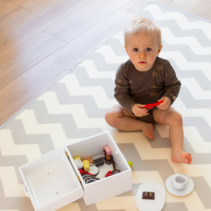 Covoraș de spumă cu două fețe XXL - rola 2 CM (pădure și zigzaguri)