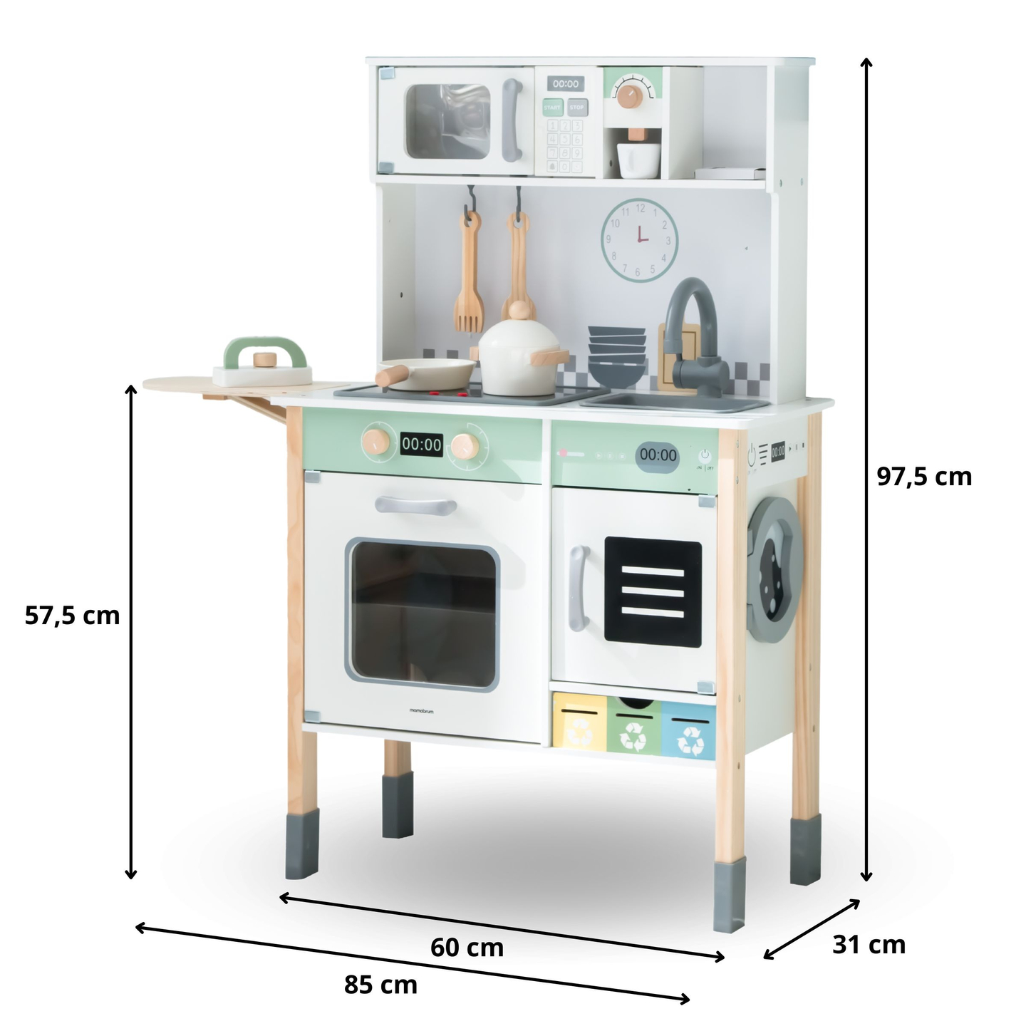 Bucătărie interactivă cu mașină de spălat rufe, mașină de spălat vase și tablă