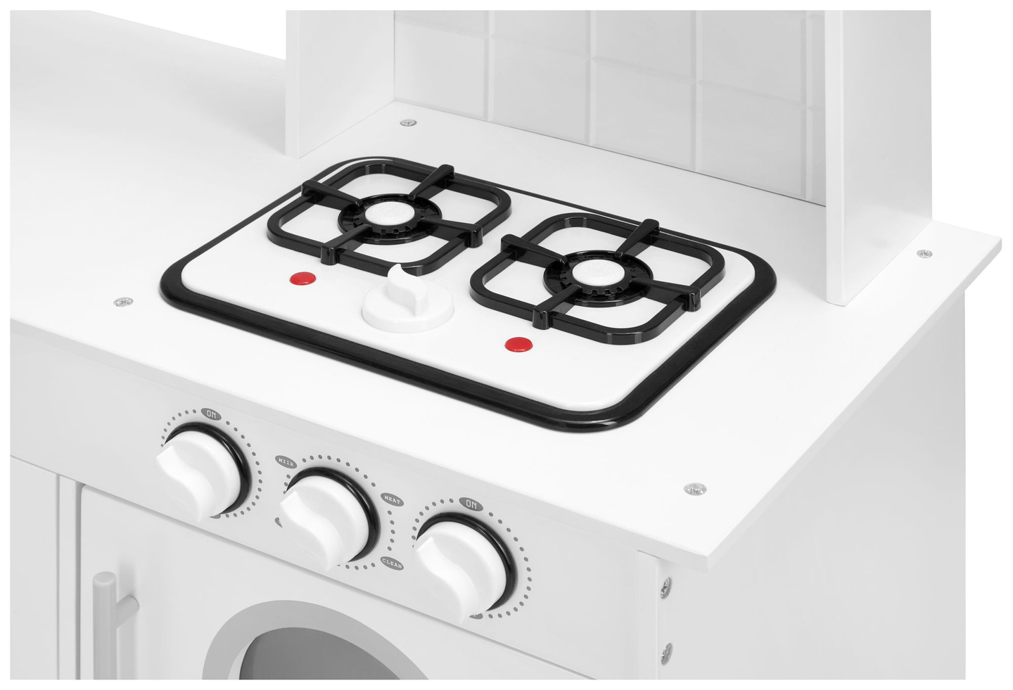 Bucătărie de colț din lemn XXXL cu frigider, cuptor, mașină de spălat, șorț și accesorii