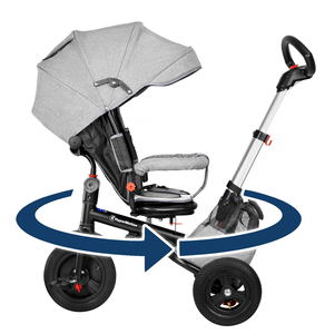 Tobi Velar tricicleta + folie de ploaie - gri