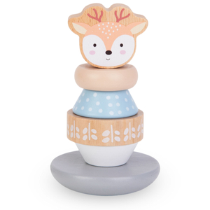 Set de jucării din lemn - întrepătrundere colorată, cerb piramidă, sorter Penguin