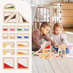 Blocuri senzoriale din lemn - 18 bucăți