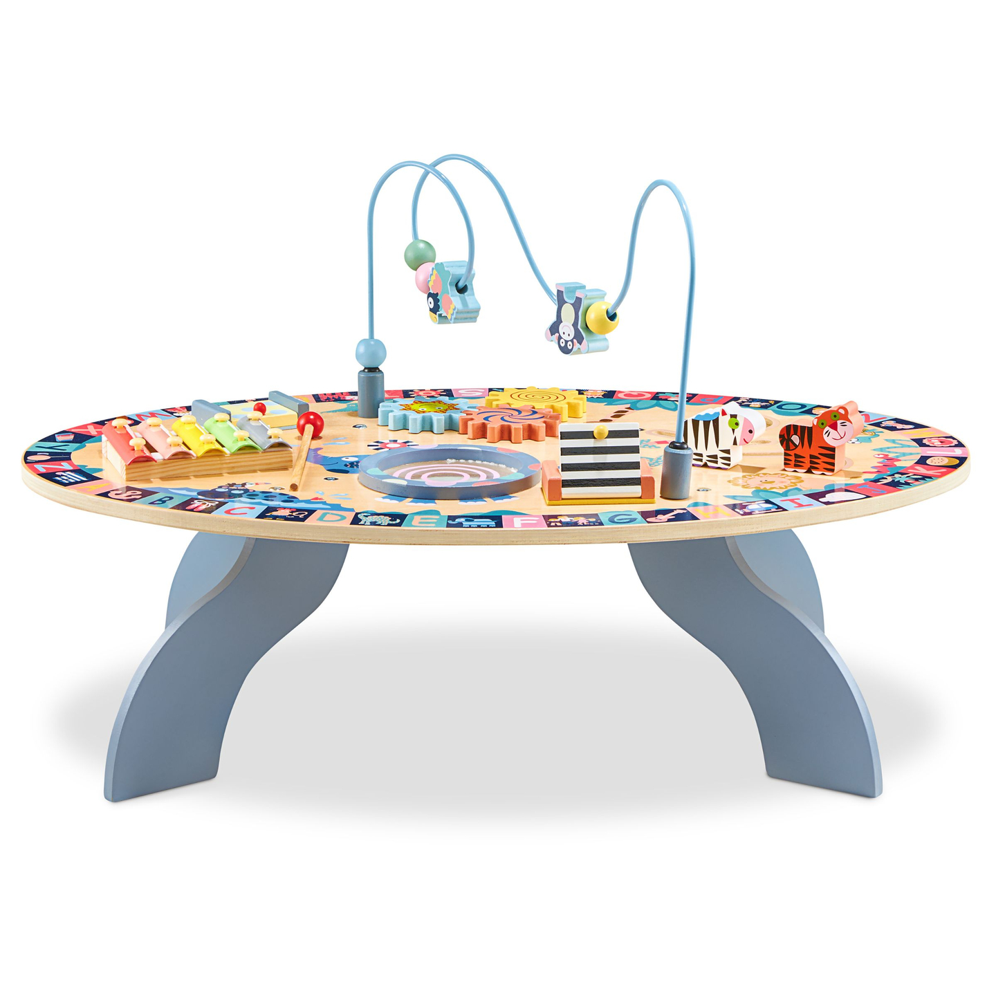 Masă educațională din lemn 7in1, muzicală, senzorială