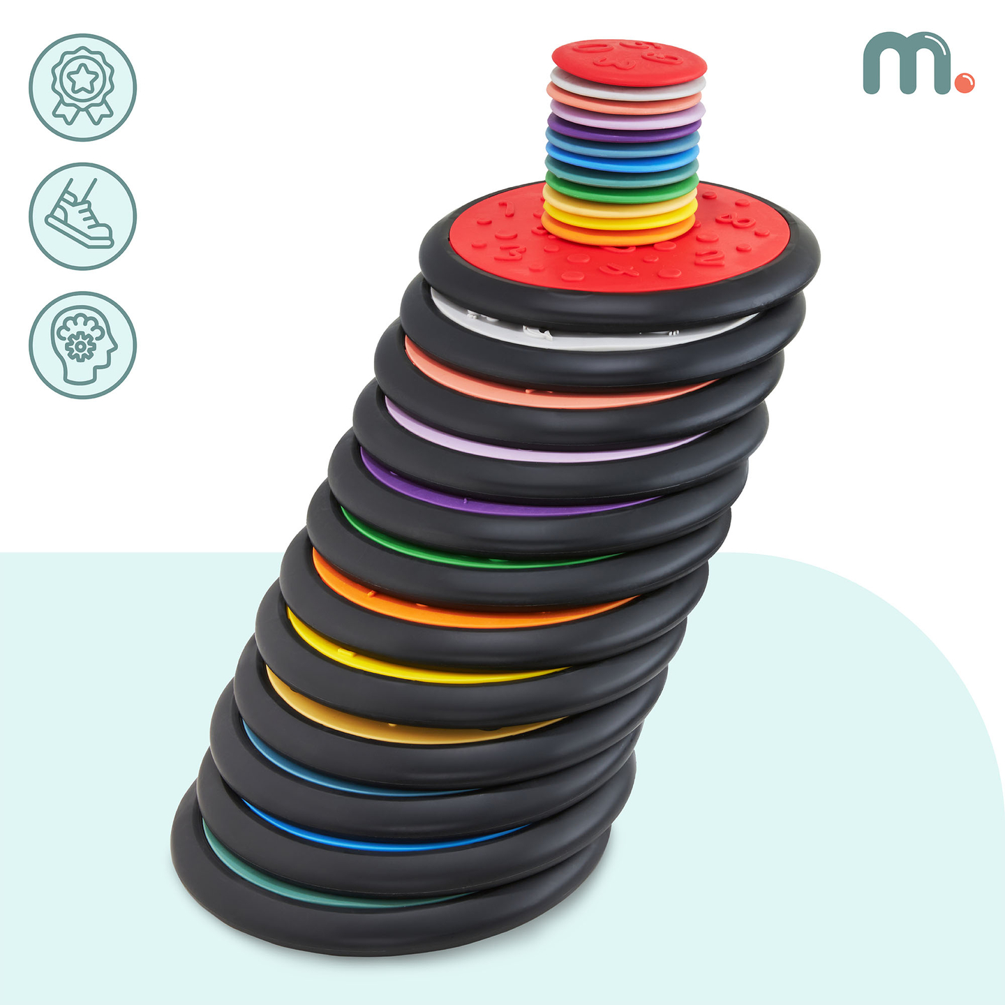 Discuri senzoriale colorate pentru copii - 24 bucăți