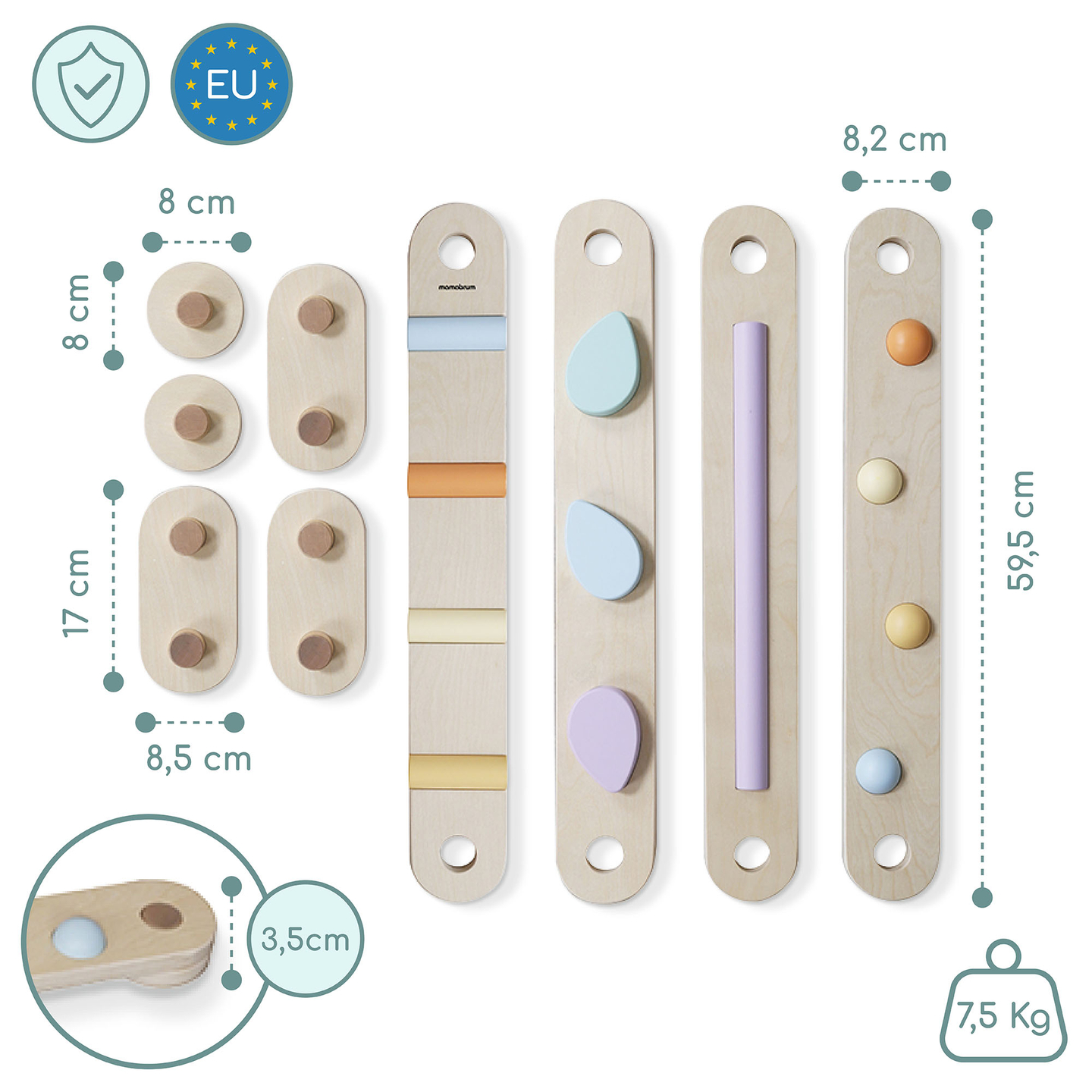 Cale senzorială mare din lemn - cale de echilibru - 9 elemente