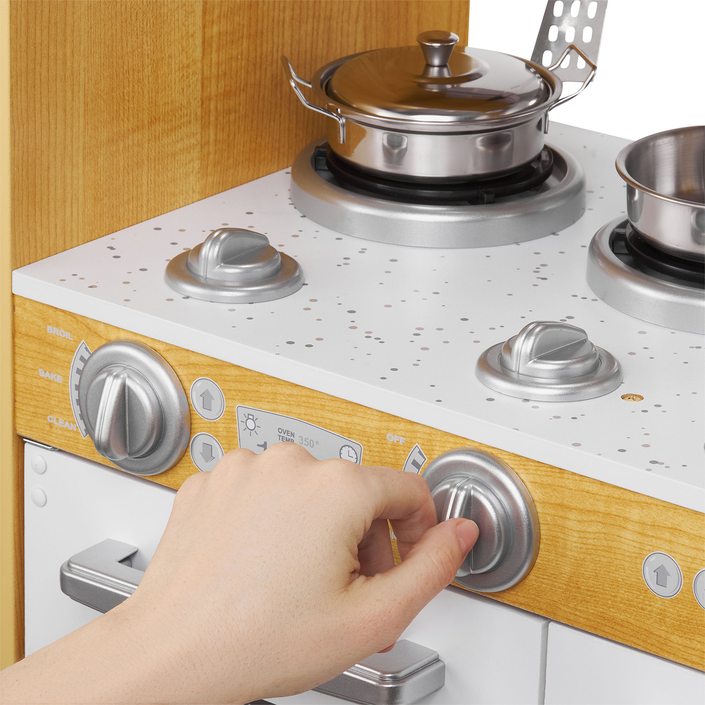 Bucătărie XXL din lemn cu iluminare LED, șorț și accesorii