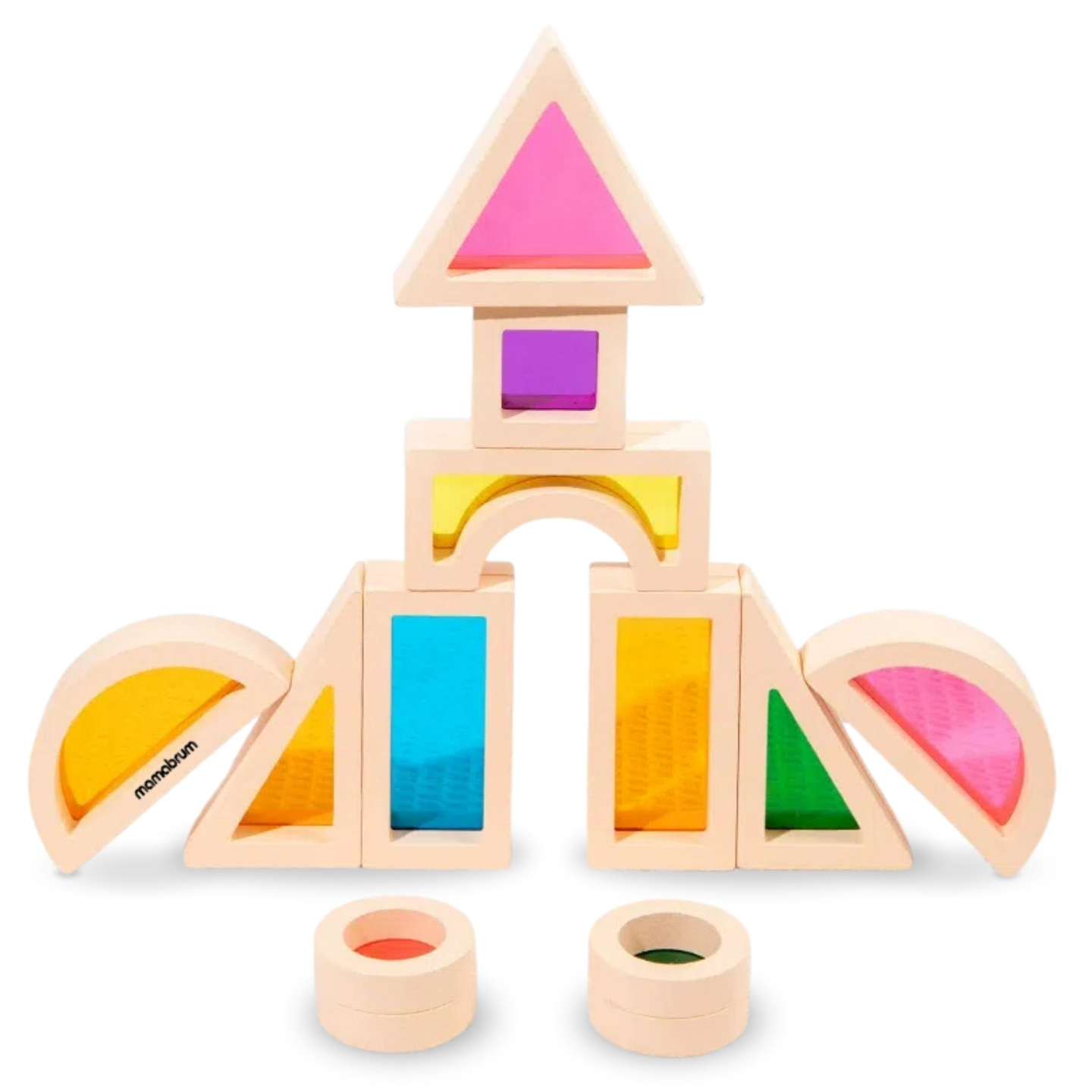 Rainbow blocuri de lemn - 25 elemente