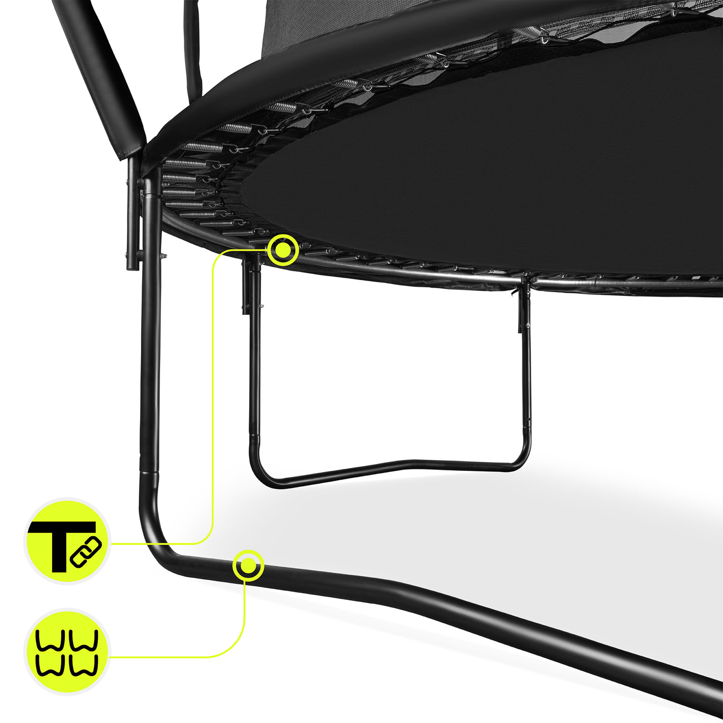 Trambulina XXL de gradina pentru copii HyperMotion - 366 cm 12FT - cu scara si plasa interioara - pentru casa si gradina - 150kg max