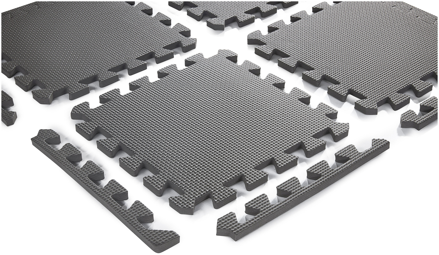 Puzzle din spumă 12pcs. - covor de spumă educațional 120 x 90 x 1.2cm cu margine - gri
