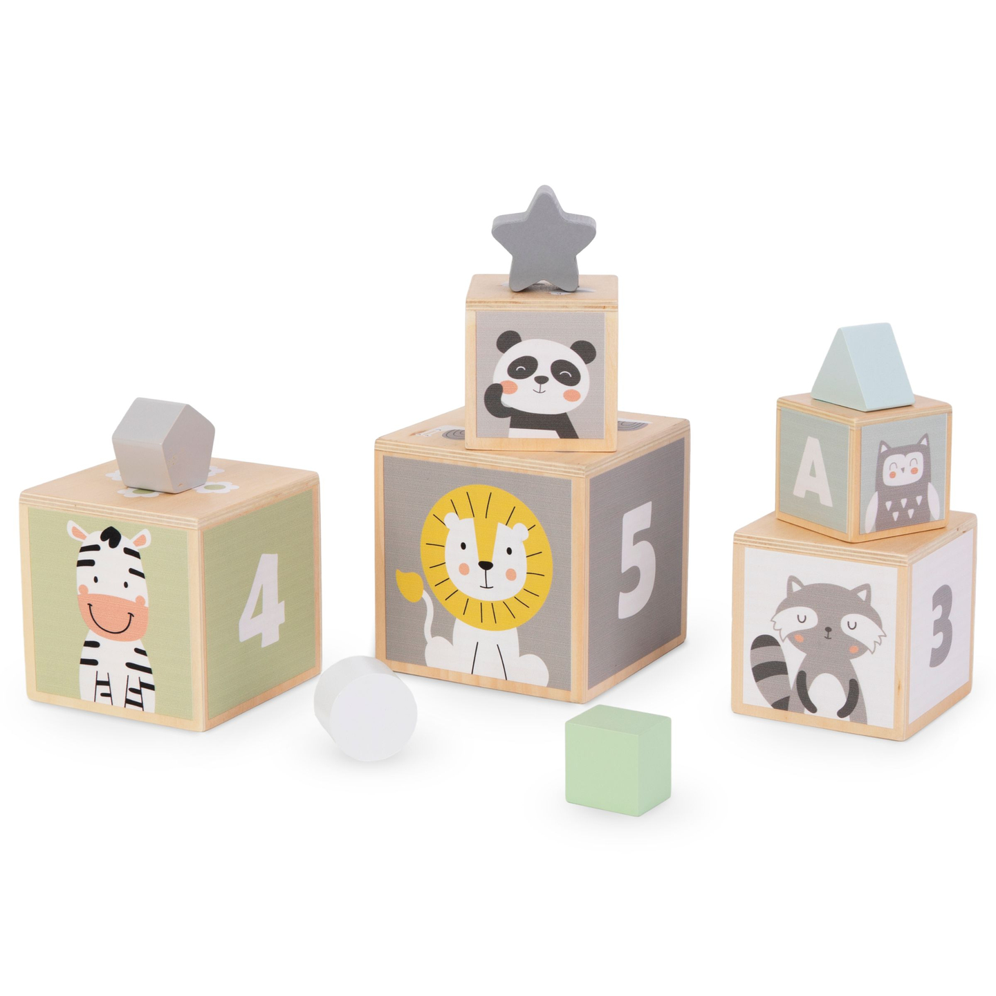 Turn din lemn - forma sorter numere alfabet animale