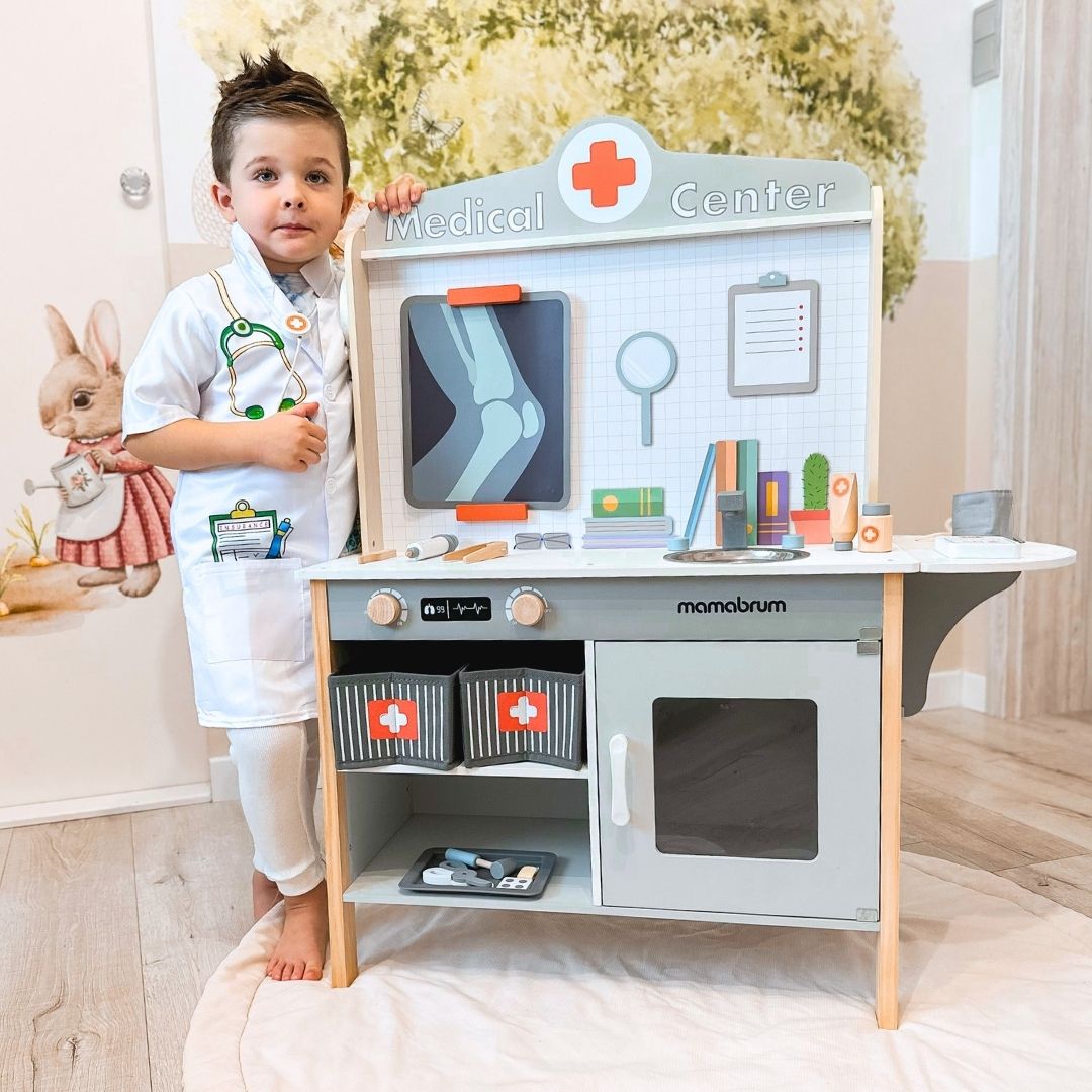 Cabinet medical din lemn spital XXL - set de doctor cu accesorii