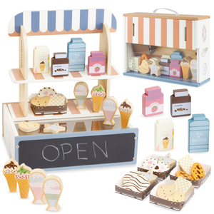 Magazin pliabil din lemn - cafenea, patiserie cu accesorii