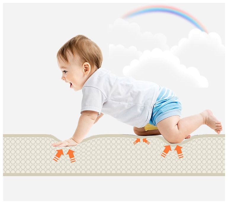 Covoraș de spumă cu două fețe XXL - rola 2 CM (drum și zigzaguri)