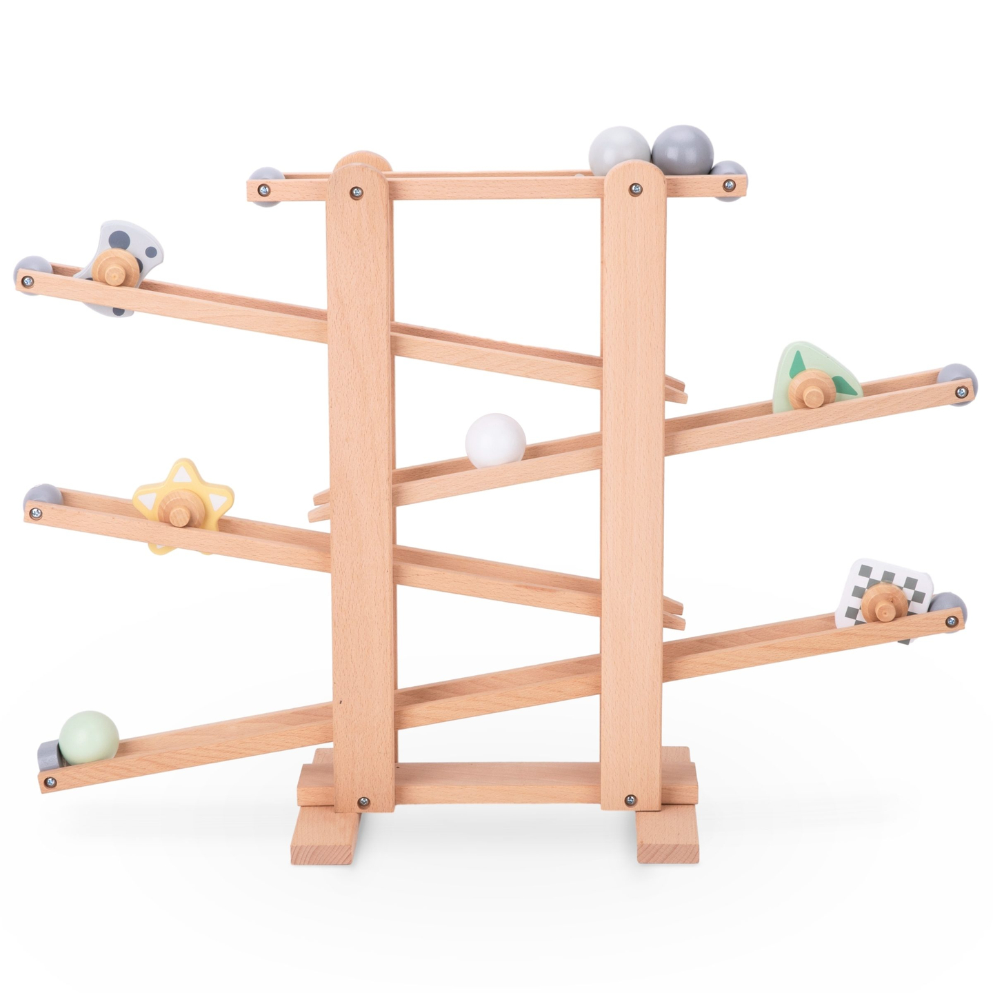 Cul-de-sac mare din lemn - tobogan cu elemente de învârtire