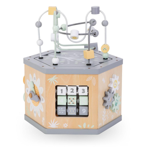 Cub educativ interactiv din lemn 7 in 1 - bucla motorie