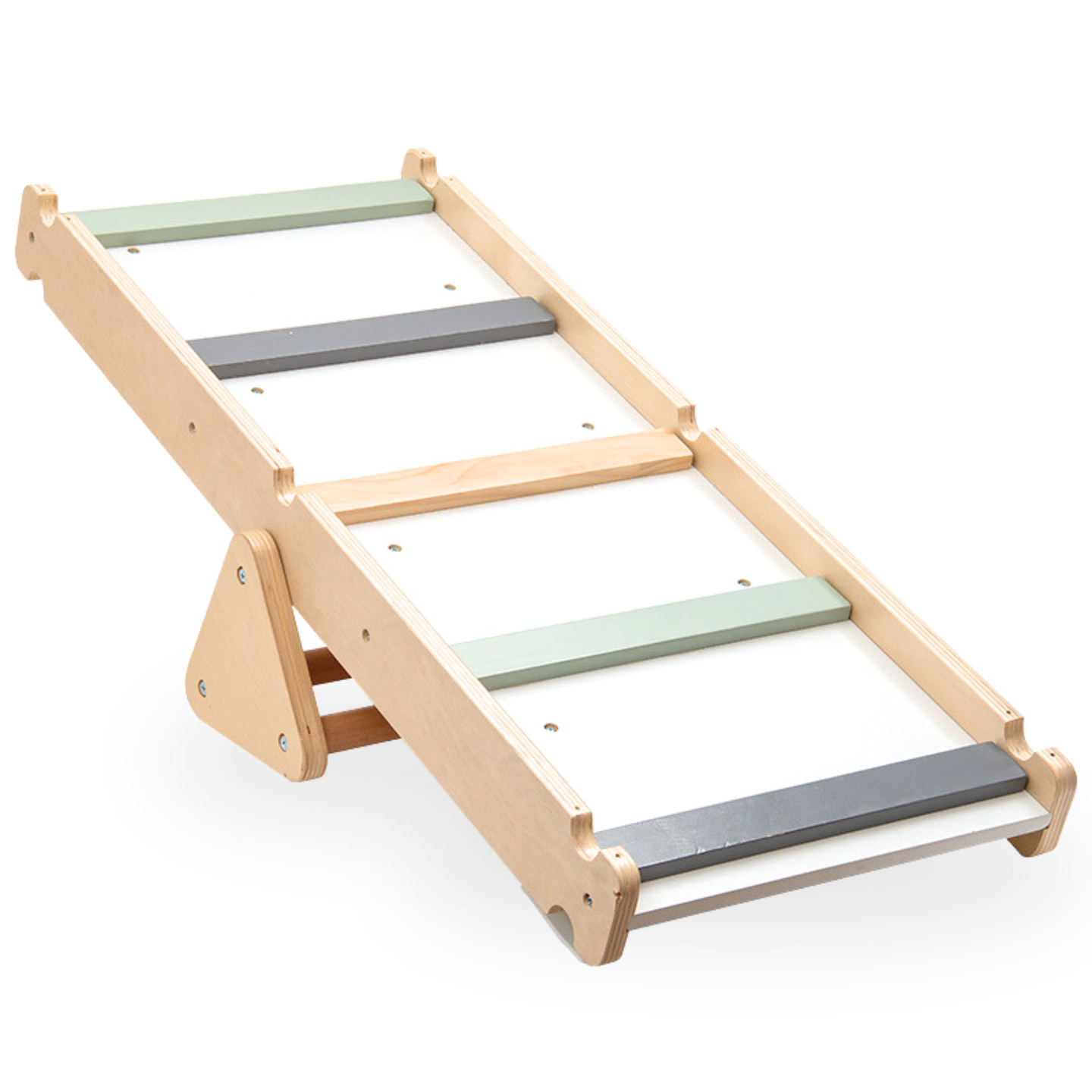 Loc de joacă pentru copii din lemn, făcut în casă - scară + perete de cățărat + bârnă de echilibru - triunghiul lui Pikler