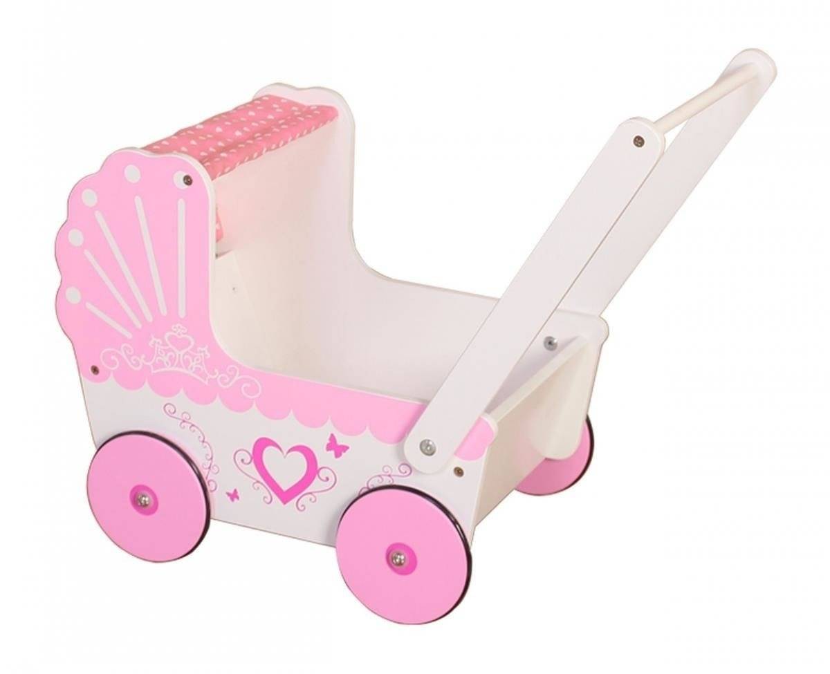Cărucior de păpuși din lemn