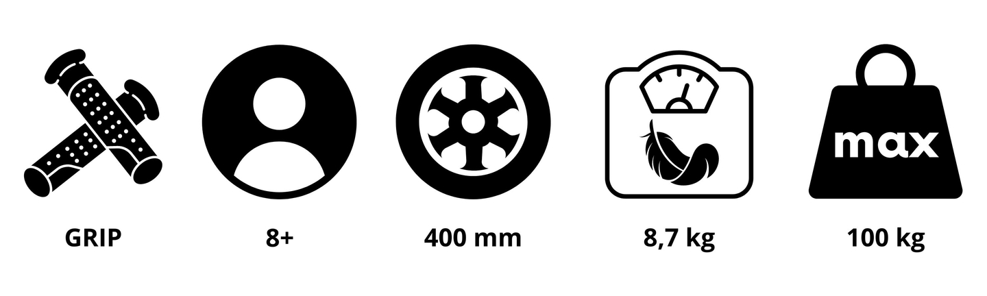 Trotinetă de oraș Hypermotion RUNKIE cu roți gonflabile de 40 cm (16'')