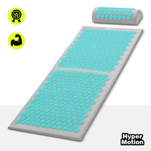 Saltea mare de presopunctură cu pernă și husă - 130 cm HyperMotion gri-mentă
