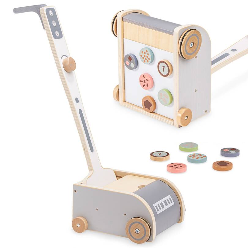 Aspirator magnetic din lemn pentru copii - o jucărie de curățenie