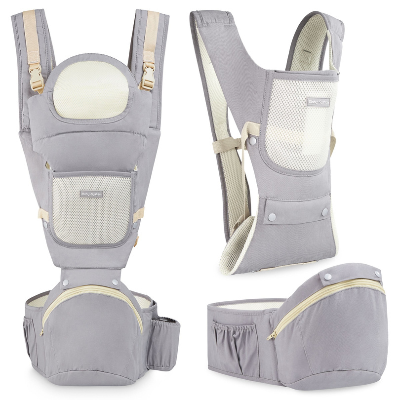 Cărucior ergonomic pentru copii - AMY 10in1 - 0-36 luni, gri