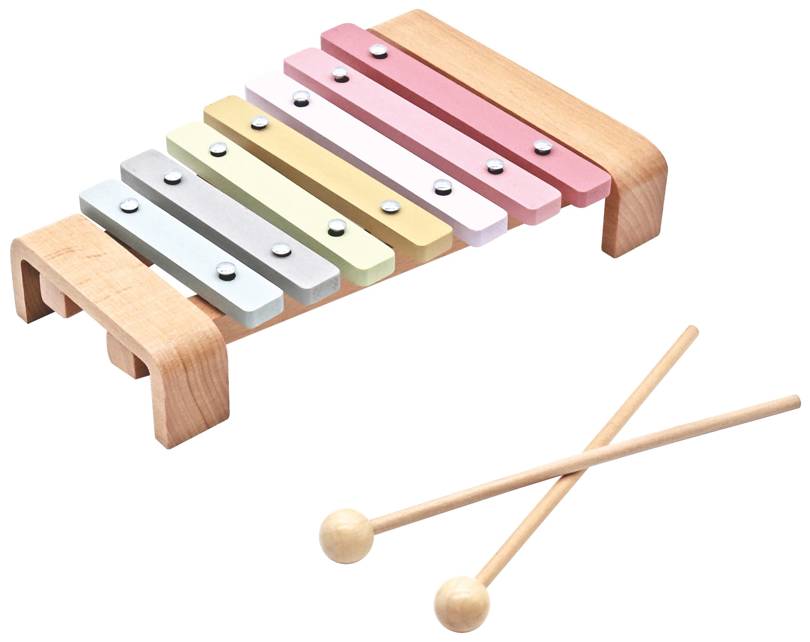 Dulcimer din lemn - xilofon pentru copii, culorile curcubeului
