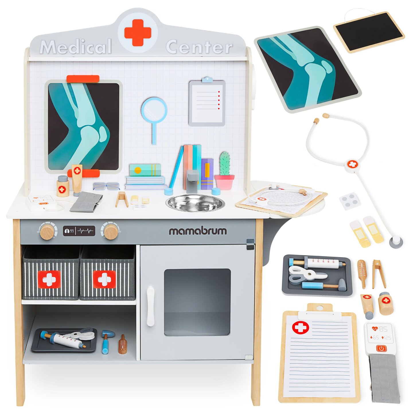 Cabinet medical din lemn spital XXL - set de doctor cu accesorii