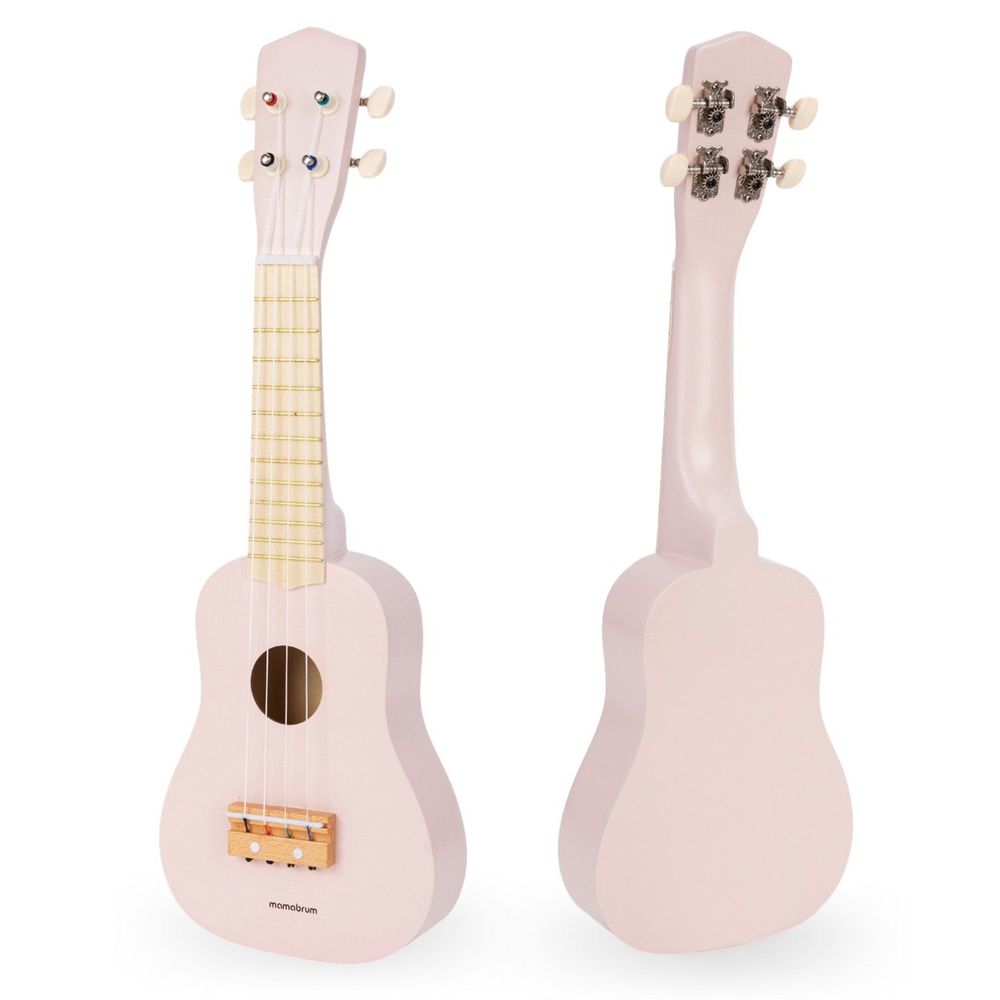 Chitara din lemn pentru copii - ukulele - culoare roz