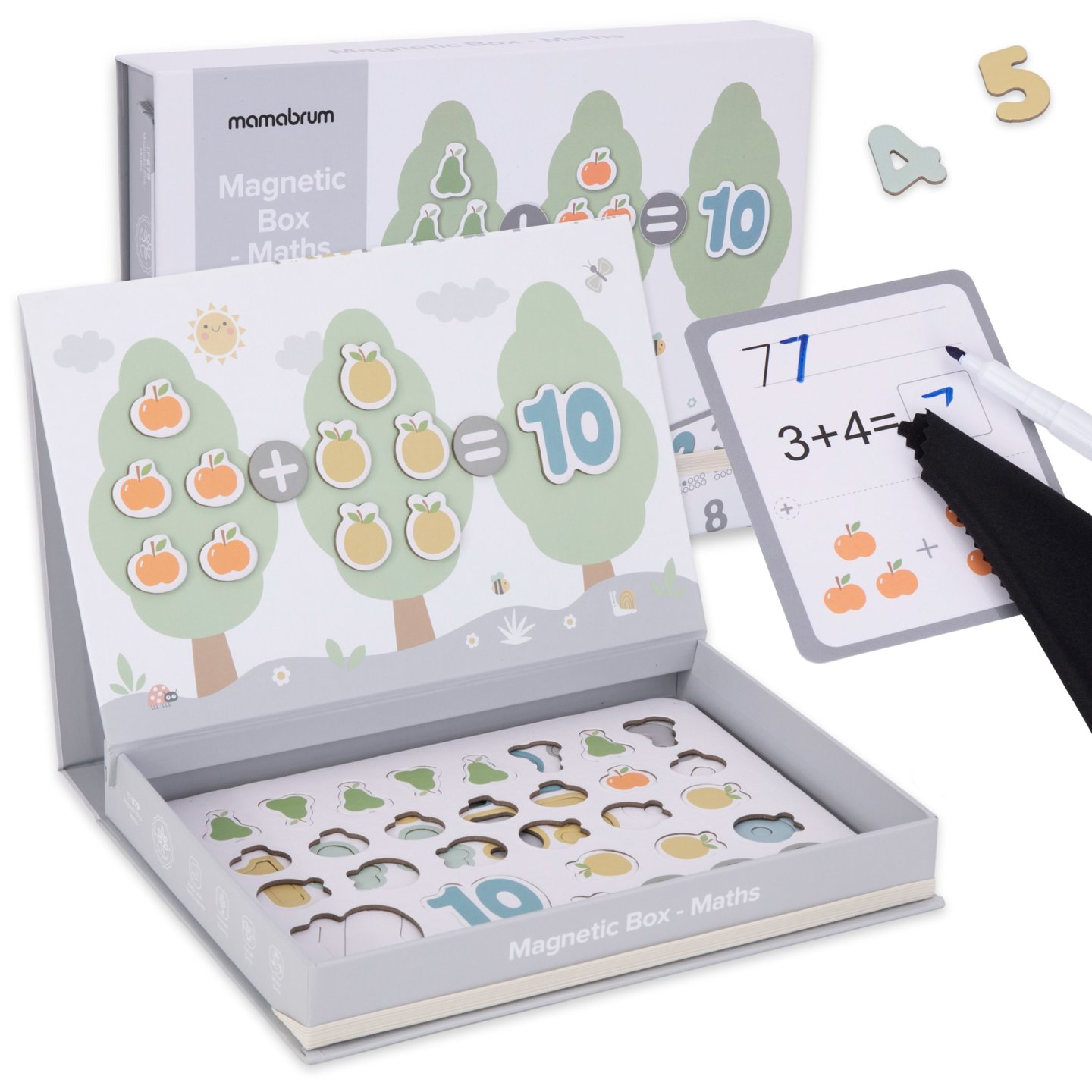 Puzzle magnetic de matematică - Cutie educațională - Numere și numărătoare pentru învățare